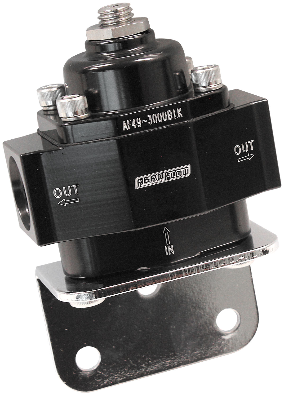 AEROFLOW AF493000BLK Billet 2Port Fuel Pressure Regulator with 8