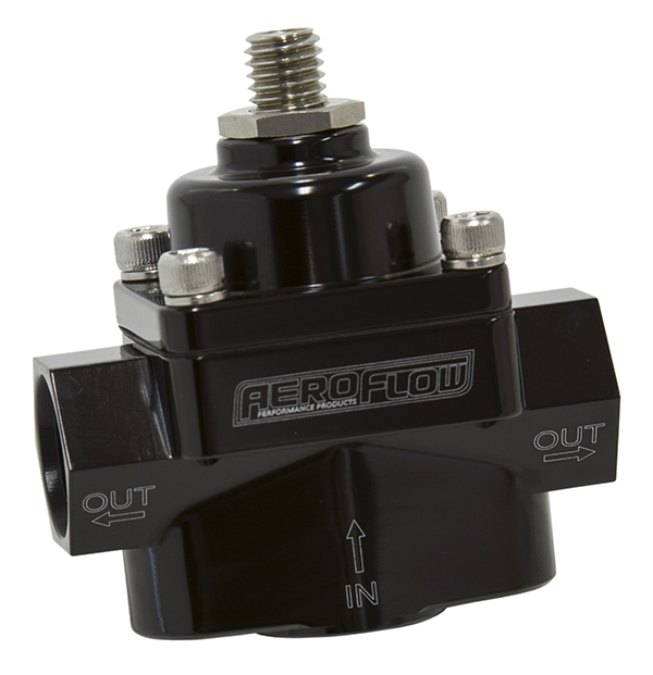 AEROFLOW AF494001BLK Billet 2Port Fuel Pressure Regulator with 3/8