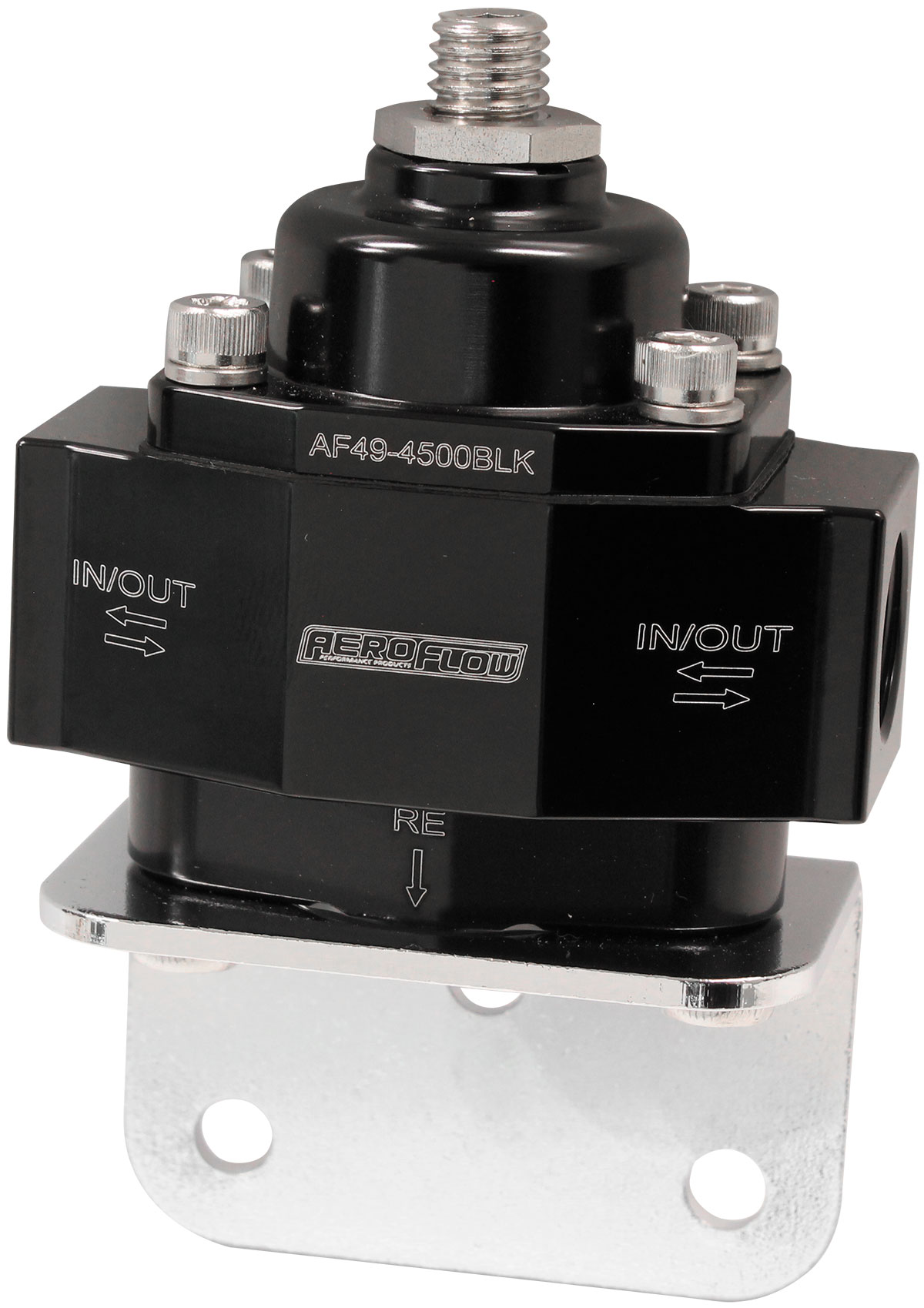 AEROFLOW AF494500BLK Billet Bypass Fuel Pressure Regulator 4.59psi