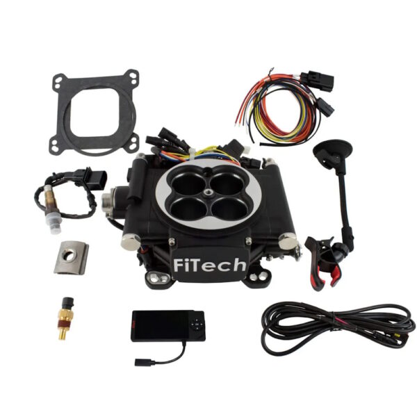 FITECH Go E F I 4 600 Horsepower Electronic Fuel Injection System, Matte Black Finish, Exploded View