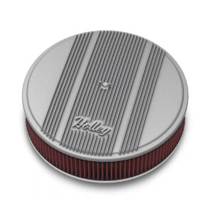 HOLLEY 14 Inch by 3 Inch by 5.125 Inch Finned Air Filter Cleaner - Top View