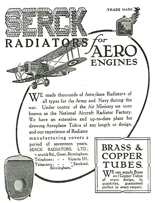 Serck Radiators Vintage Advert - For Aero Engines