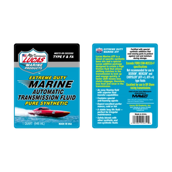 LUCAS Heavy Duty Marine Gearbox and Transmission Fluid ATF 946ml