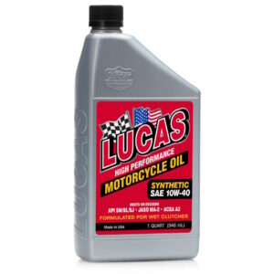 LUCAS Synthetic Motorcycle Engine Oil S A E 10 W 40 1 Quart