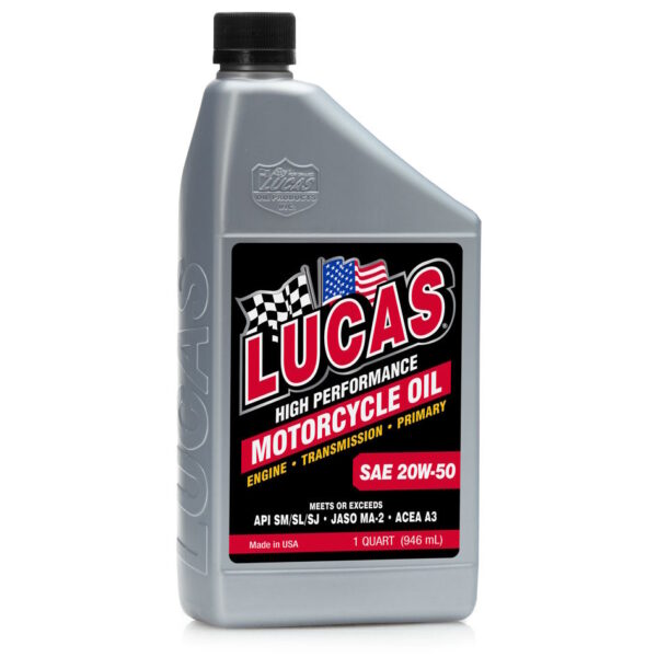 LUCAS High Performance Motorcycle Engine Oil S A E 20 W 50 1 Quart