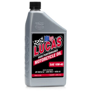 LUCAS Semi Synthetic Motorcycle Engine Oil S A E 10 W 40 1 Quart