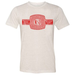 MSD Vintage Tee Shirt in Cream with Red Logo