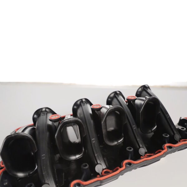 M S D Atomic AirForce L S 7 Intake Manifold, Black & Red, Internal Ports Close Up