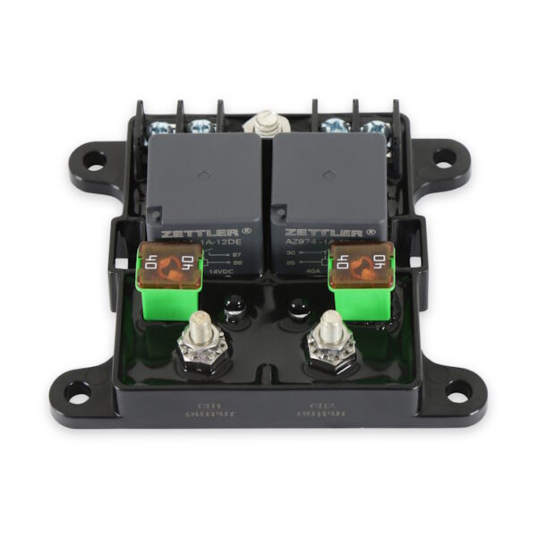 M S D 2 Channel Relay Module 2 x 40 Amps Rotated Open View