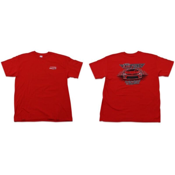 M S D RED ATOMIC AIR FORCE T-SHIRT EXTRA LARGE, FRONT & REAR