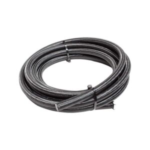 Snow Performance -10 A N Braided Stainless PTFE Hose - 15 Ft Black