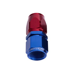 AEROFLOW 500 / 550 Series -10 A N Straight Swivel Hose End, Cutter Style, Blue/Red