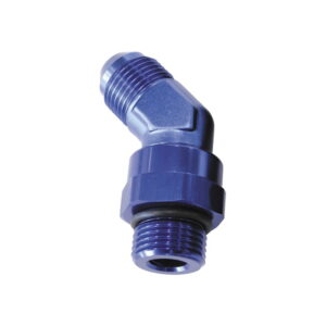 AEROFLOW 45 Degree ORB Swivel to Male Flare Adapter -8 A N to -10 A N, Blue