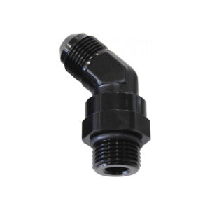 AEROFLOW 45 Degree ORB Swivel to Male Flare Adapter -8 A N to -10 A N, Black