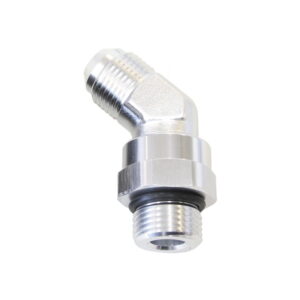 AEROFLOW 45 Degree ORB Swivel to Male Flare Adapter -8 A N to -10 A N, Silver
