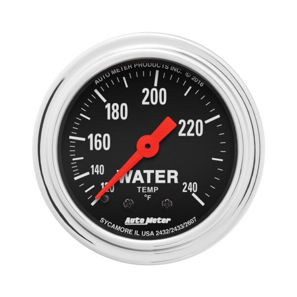 AUTOMETER Water Temperature Gauge 2 1/16″, 120-240°f, Mechanical, Traditional Chrome