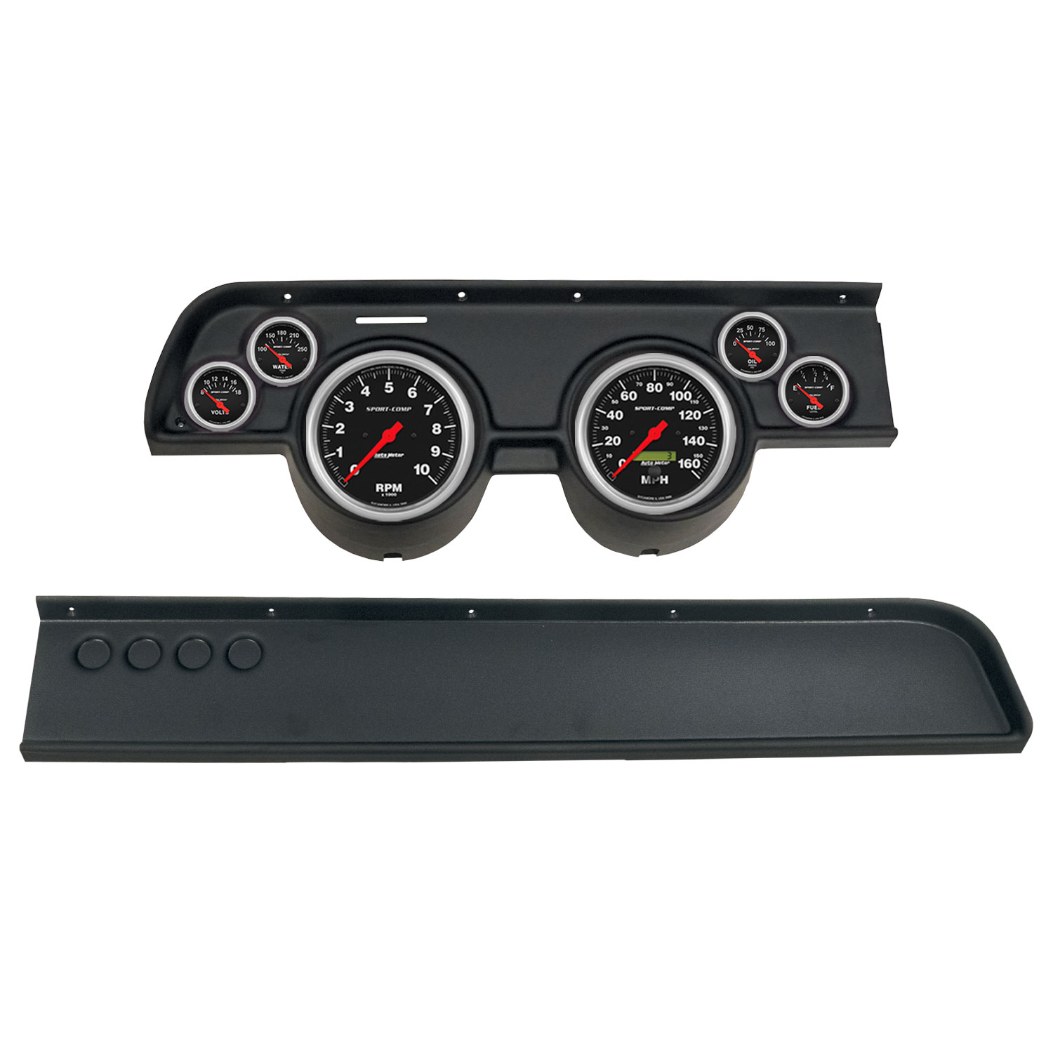 AUTOMETER Direct Fit Dash Kit, (5" X2, 2 1/16" X4), Merc Cougar No Ac 67-68, Sport-Comp
