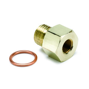 AUTOMETER Fitting, Adapter, Metric, M 14 x 1.5 Male To 1/8 Inch N P T F Female, Brass