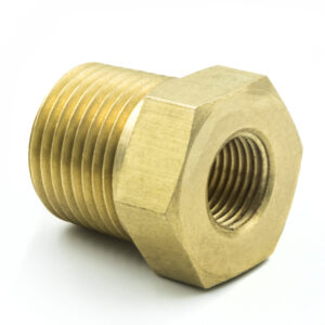 AUTOMETER Brass Fitting, Adapter, 3/8 inch N P T Male, 1/8 inch N P T Female