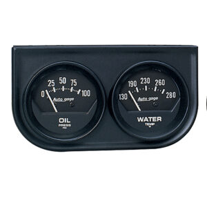 AUTOMETER Autogage 2 Inch 100 P S I Oil Pressure and 280 degrees F Water Temperature Console