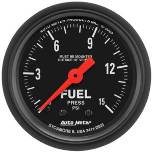 AUTOMETER Z Series Fuel Pressure Gauge 2 1/16 Inches, 15 P S I, Mechanical
