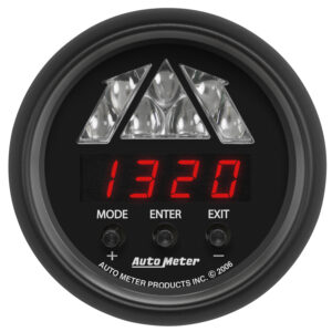 AUTOMETER Z Series 2-1/16 Inch 16,000 R P M Digital Tachometer Gauge with L E D Shift Light