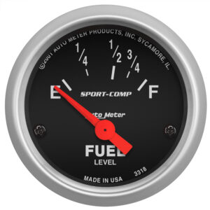 AUTOMETER Sport-Comp 2 1/16 Inch 16-158 Ohms Electric Fuel Level Gauge