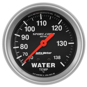AUTOMETER 2 5/8 Inch 60 Degrees Celcius to 140 Degrees Celcius Mechanical Water Temperature Gauge, Sport-Comp