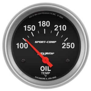 AUTOMETER Sport-Comp 2 5/8 Inch 100-250 Degrees F Electric Oil Temperature Gauge