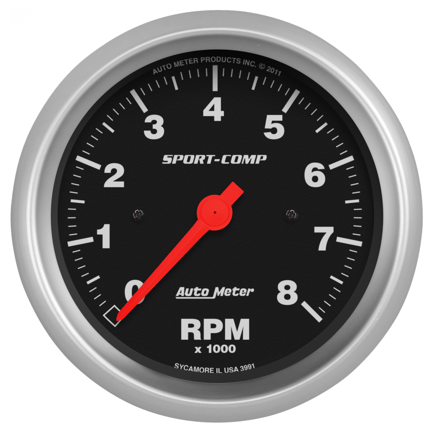AUTOMETER Tachometer Gauge 3 3/8", 8K RPM, In-Dash, Sport-Comp
