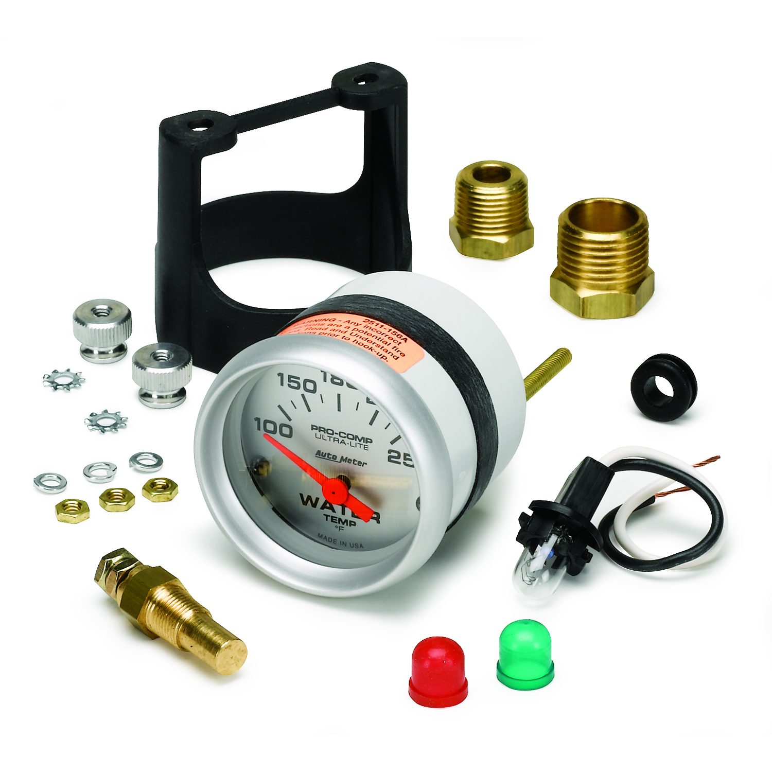 AUTOMETER 2 1/16" Electric Water Temperature Gauge, 100-250°F, Ultra-Lite - Image 2