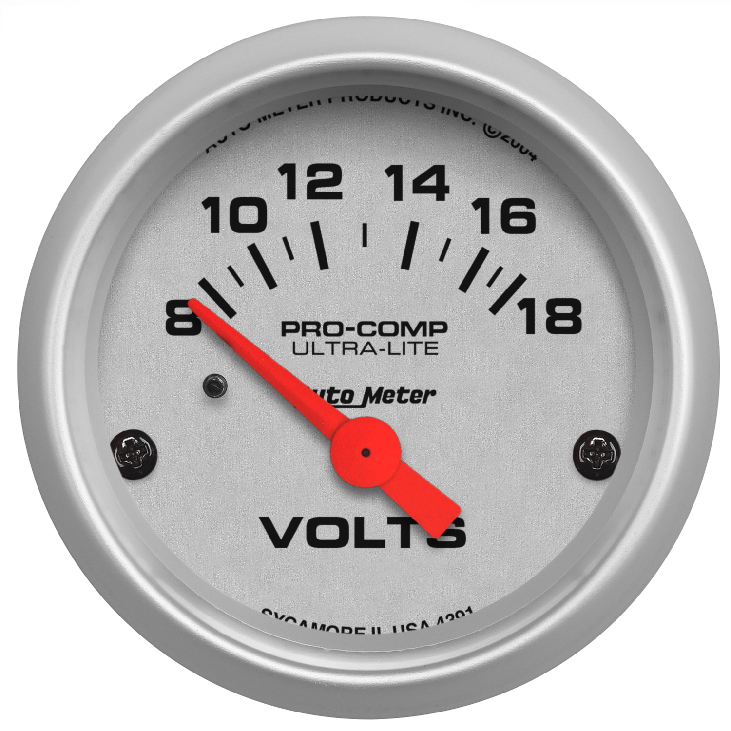 AUTOMETER Voltmeter Gauge 2 1/16", 18V, Elec, Ultra-Lite