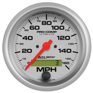 AUTOMETER Speedometer Gauge 3 3/8", 160 M P H, Electric Program With L C D Odometer, Ultra-Lite