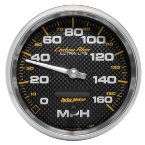 AUTOMETER Speedometer Gauge 5", 160MPH, Elec. Programmable, Carbon Fibre