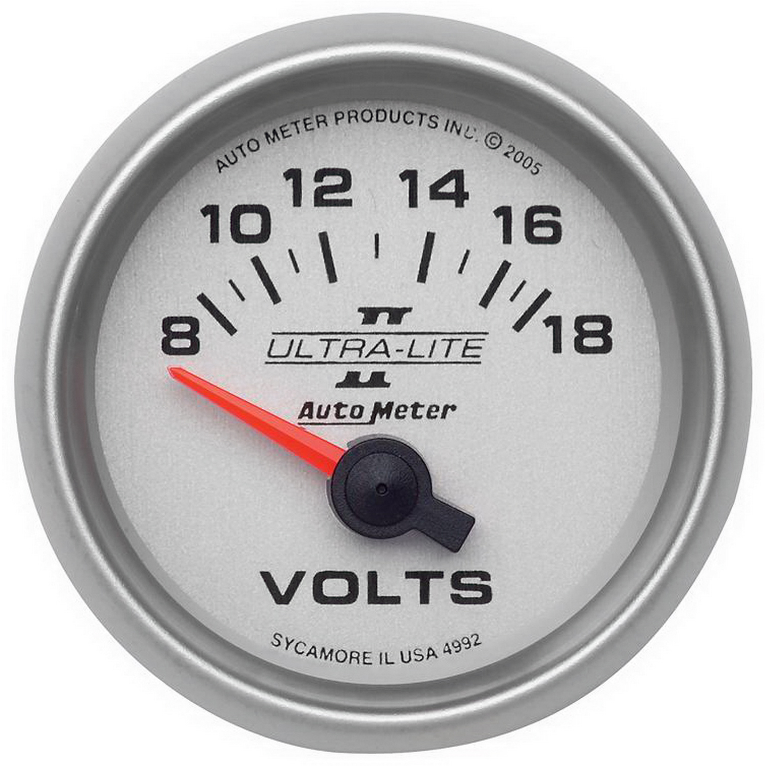 AUTOMETER Ultra-Lite II 2 1/16" 18V Electric Voltmeter Gauge