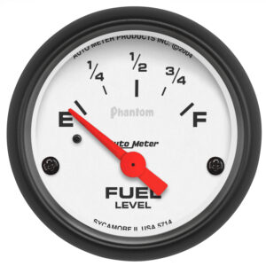 AUTOMETER Fuel Level Gauge 2 1/16 Inch, 0 Ohms to 90 Ohms, Electric, Phantom