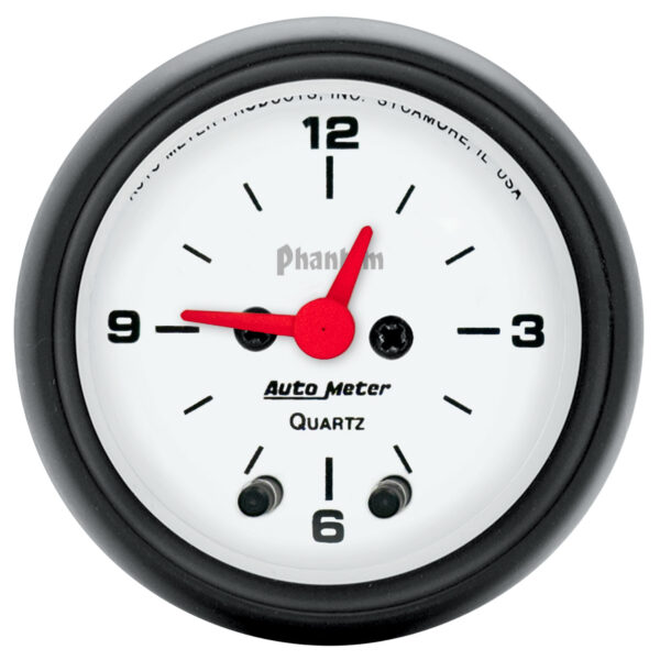 AUTOMETER 2 1/16 Inch Phantom 12 Hour Analogue Clock Gauge