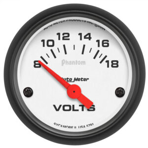 AUTOMETER Voltmeter Gauge 2 1/16 Inches, 8-18 Volts, Electric, Phantom