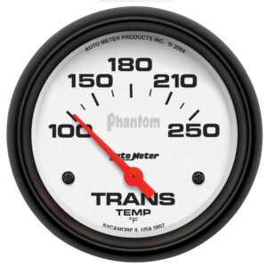 AUTOMETER 2 5/8 Inch 100-250 Degrees F Electric Transmission Temperature Gauge, Phantom