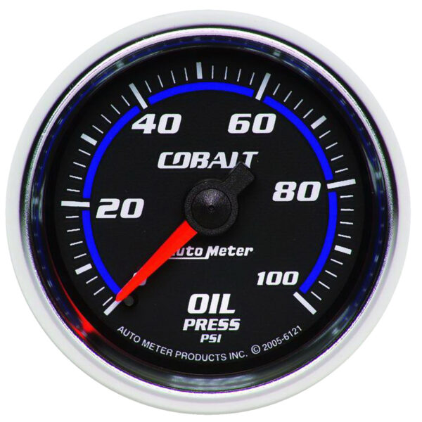 AUTOMETER 2 1/16 Inch Mechanical 100 P S I Oil Pressure Gauge, Cobalt