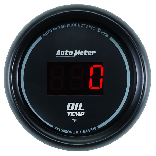 AUTOMETER Oil Temperature Gauge 2 1/16 inches, 340 Degrees, Digital, Black Dial Red L E D