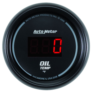 AUTOMETER Oil Temperature Gauge 2 1/16 inches, 340 Degrees, Digital, Black Dial Red L E D