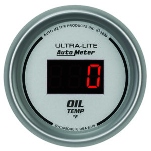 AUTOMETER Oil Temperature Gauge 2 1/16 Inches, 340 Degrees F, Digital, Silver Dial Red L E D