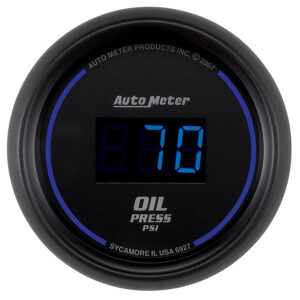 AUTOMETER Oil Pressure Gauge 2 1/16 Icches, 100 P S I, Digital, Black Dial Blue L E D