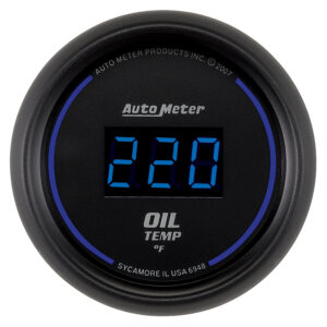 AUTOMETER Oil Temperature Gauge 2 1/16 Inches, 340 Degrees, Digital, Black Dial Blue L E D