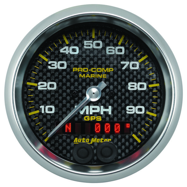 AUTOMETER Speedometer Gauge 3 3/8 Inch, 100 M P H, G P S, Marine Carbon Fibre