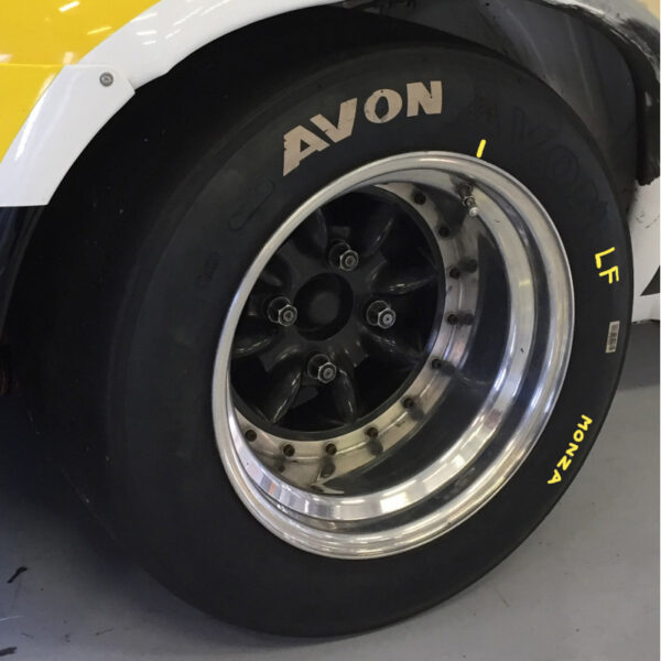 BROWN & GEESON 6 m l Paint Pen with 3 m m Bullet Tip in YELLOW shown on tyre