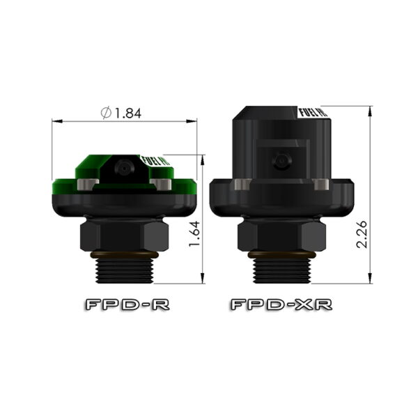 RADIUM FPD-R Direct Mount Fuel Pulse Damper Kit, 8 A N Orb Dimensions