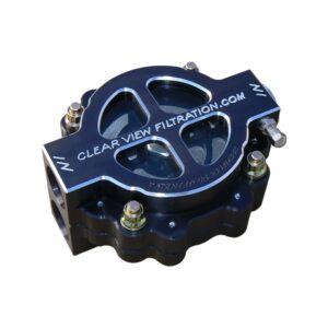 CLEAR VIEW Oil Filters 410-115-B - 4" Hi-Flow Blackout #12 Port 115 Micron