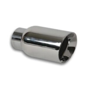 VIBRANT PERFORMANCE 4 Inch Round Angled Stainless Weld-On Exhaust Tip, 2.25" x 7.75"